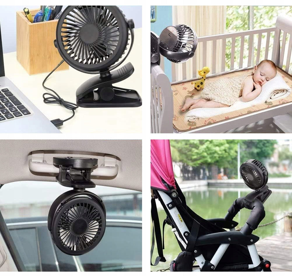 POWERFUL HOME DESK FAN WITH USB CLIP 3 LEVELS QUIET Fan type table