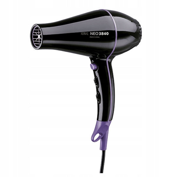 POWERFUL Hairdresser Dryer BLACK Neo 3840 Ionic IONIZATION