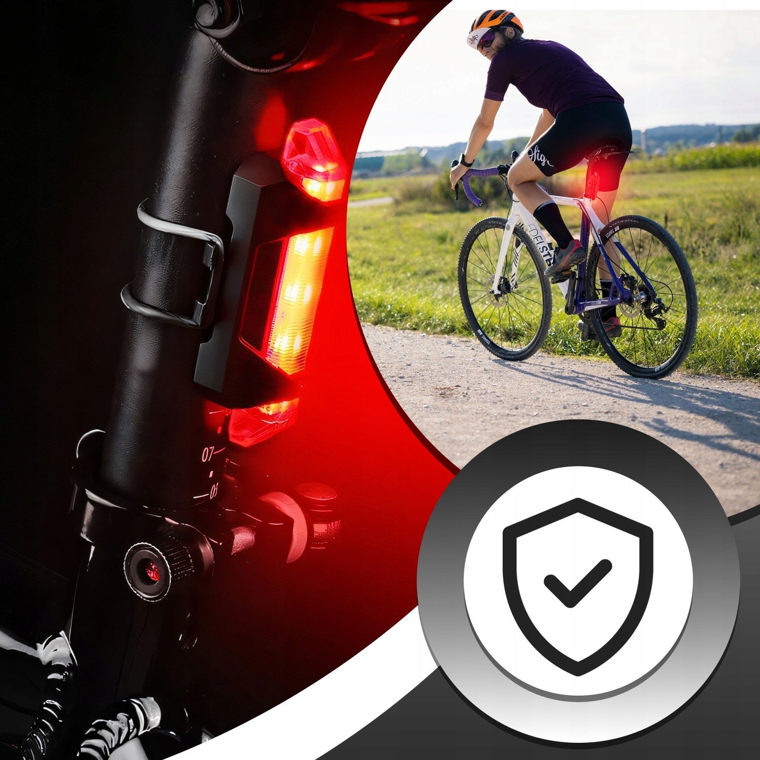 POWERFUL LED BIKE LIGHT 1300LM FLASHLIGHT 2500mAh FRONT + REAR POWERBANK Kind set