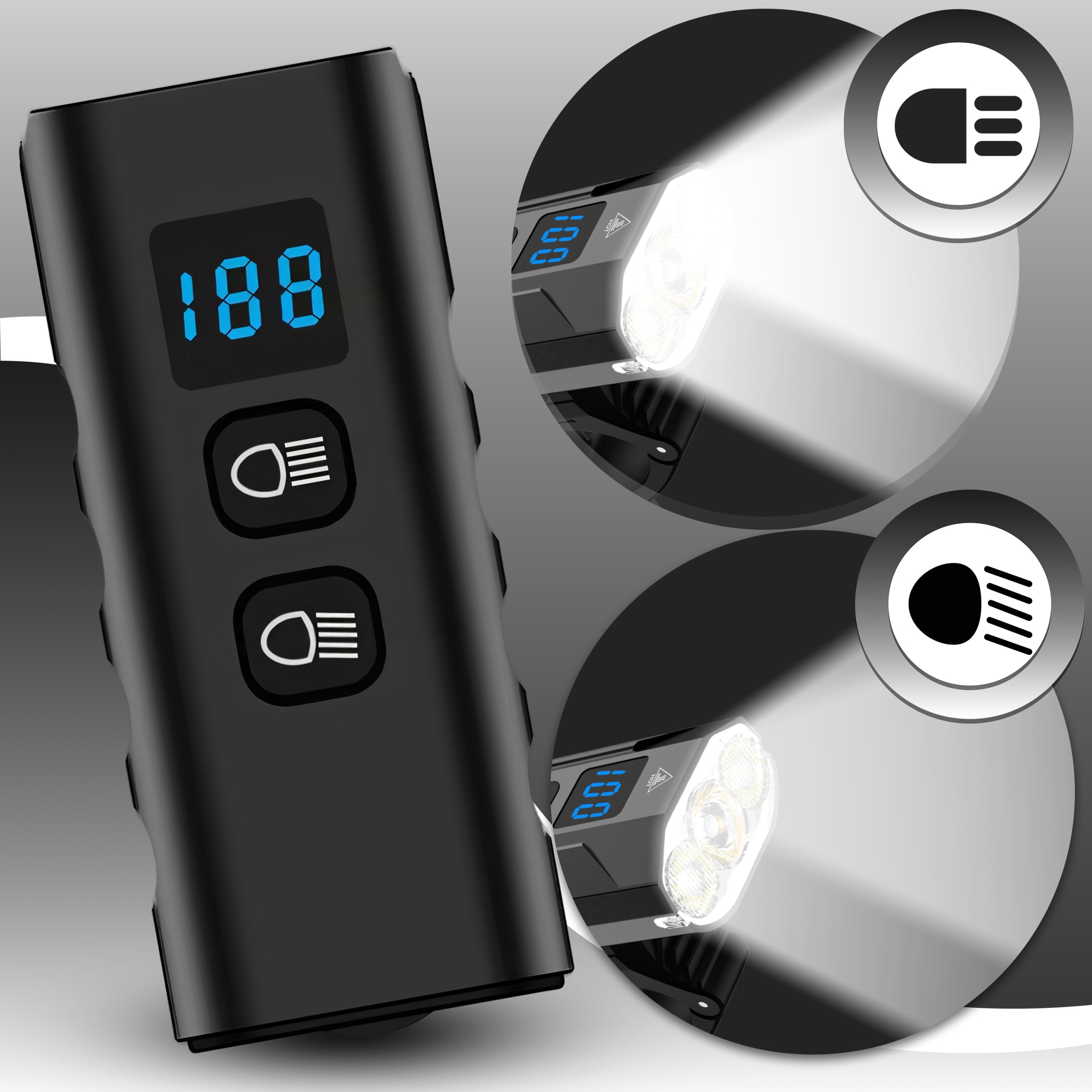 POWERFUL LED BIKE LIGHT 1300LM FLASHLIGHT 2500mAh FRONT + REAR POWERBANK Model ER1032