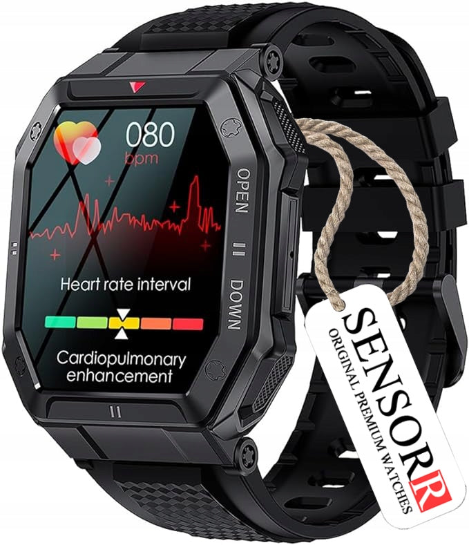 POWERFUL MILITARY MEN'S WATCH SMARTWATCH CALLS SMS POLISH MENU ORIGINAL Brand Sensorr
