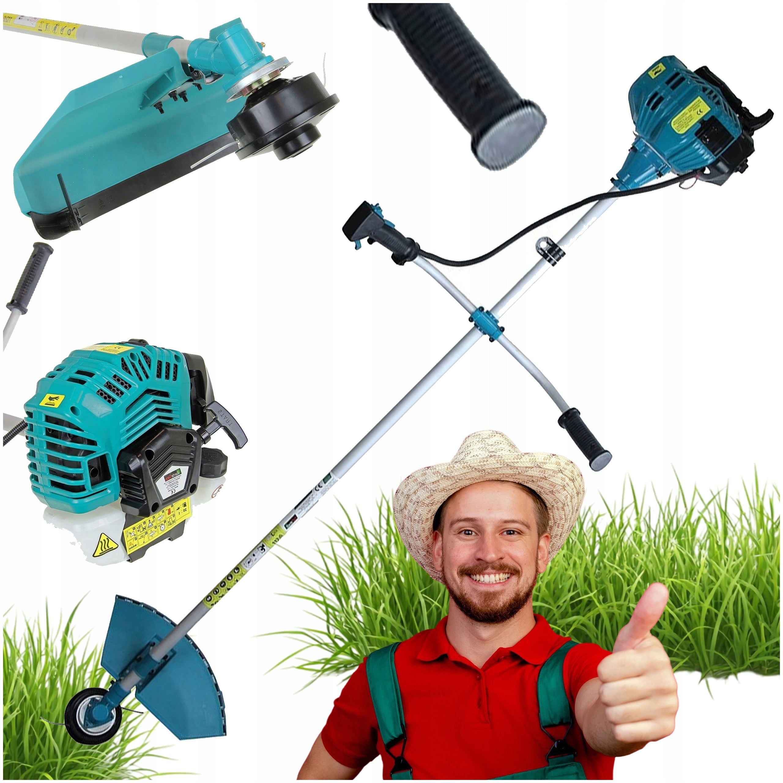 POWERFUL PETROL MOWER LINE TRIMMER GRASS SCYTHE CUTTER