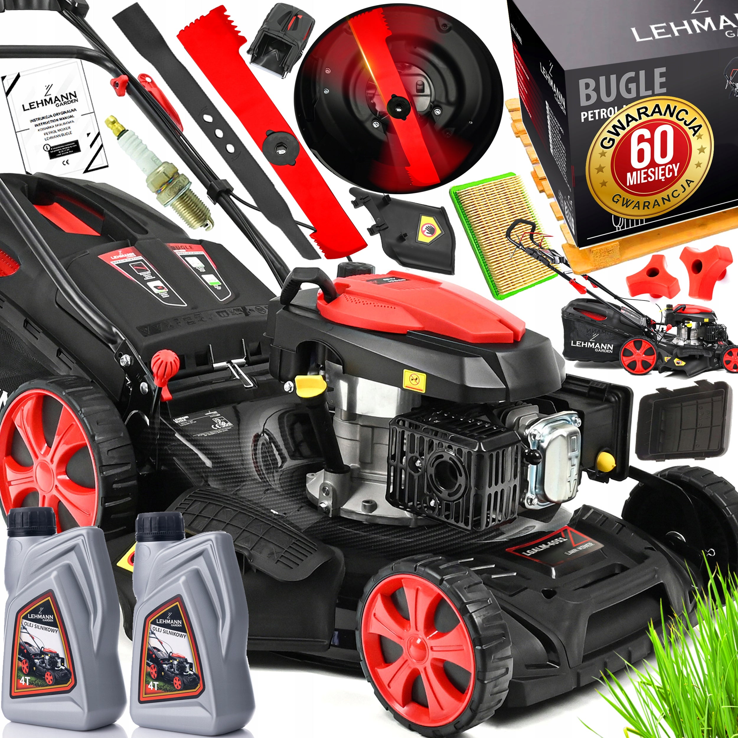 POWERFUL PETROL MOWER WITH 53CM DRIVE ENGINE 196CC REVERSE NEW MODEL 9IN1