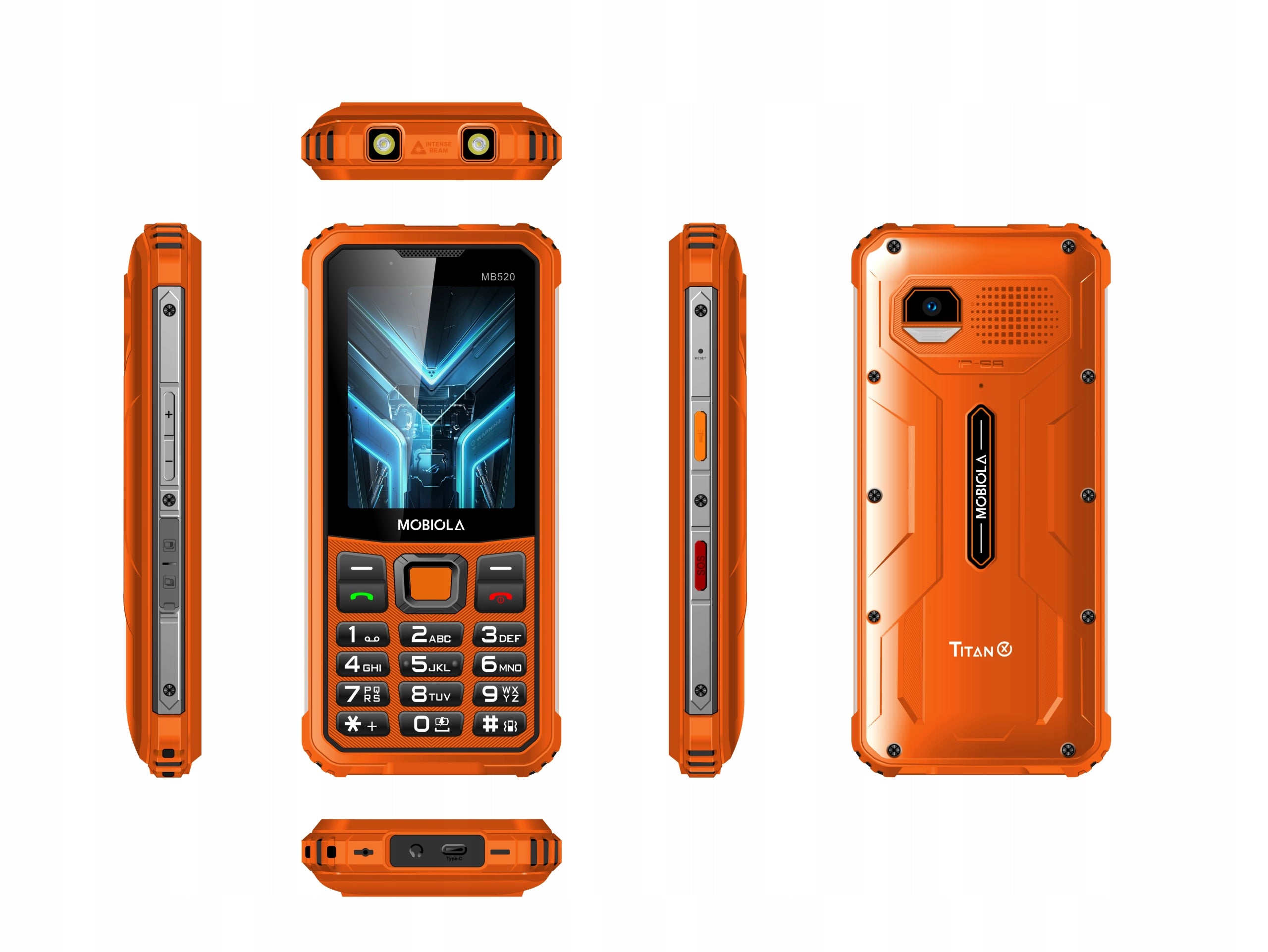 POWERFUL PHONE MOBIOLA MB520 TitanX 4G BATTERY 6000mAh + POWERBANK FUNCTION Charger included no