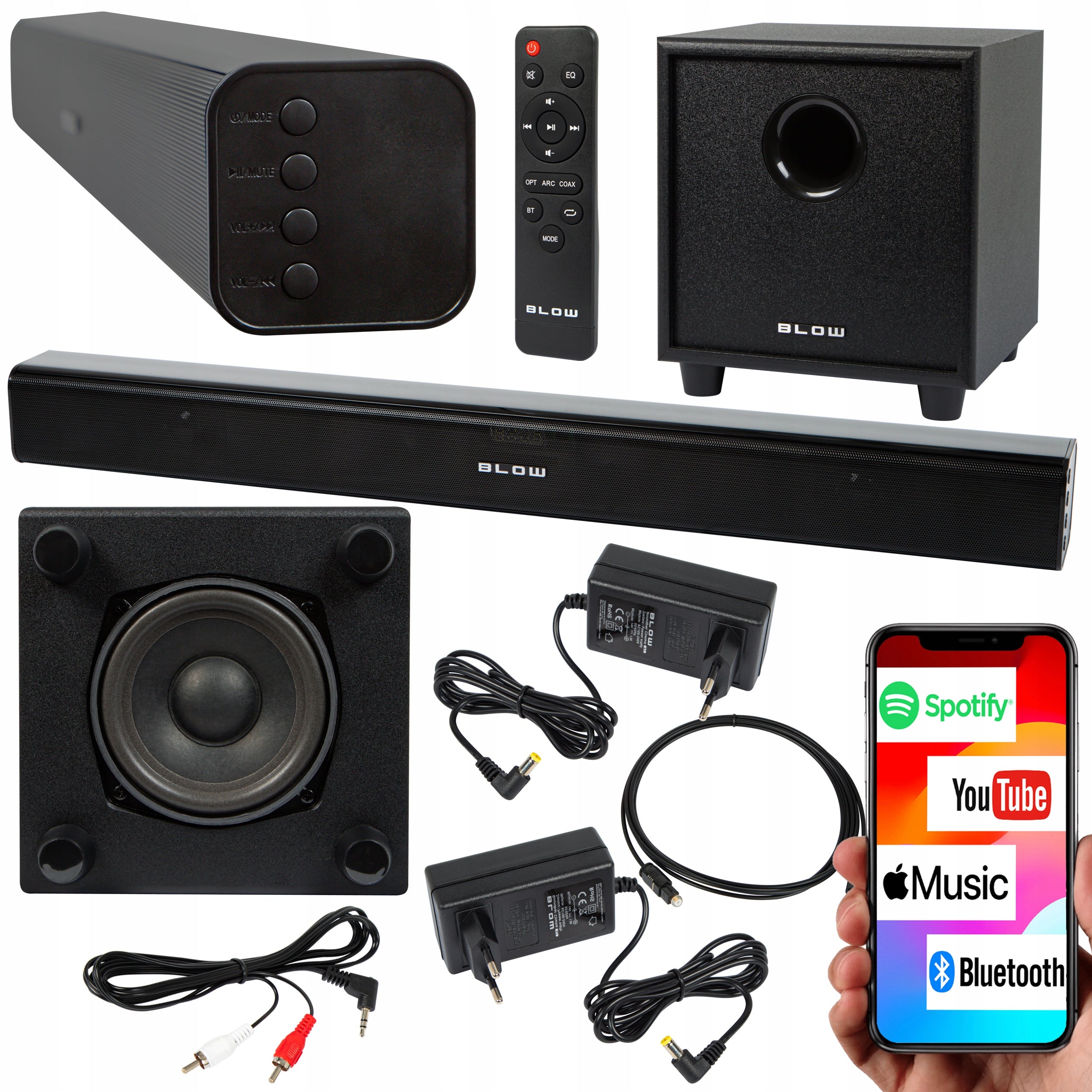 POWERFUL SOUNDBAR BLUETOOTH SPEAKER 4.1 USB HDMI TV 120W AUX SET