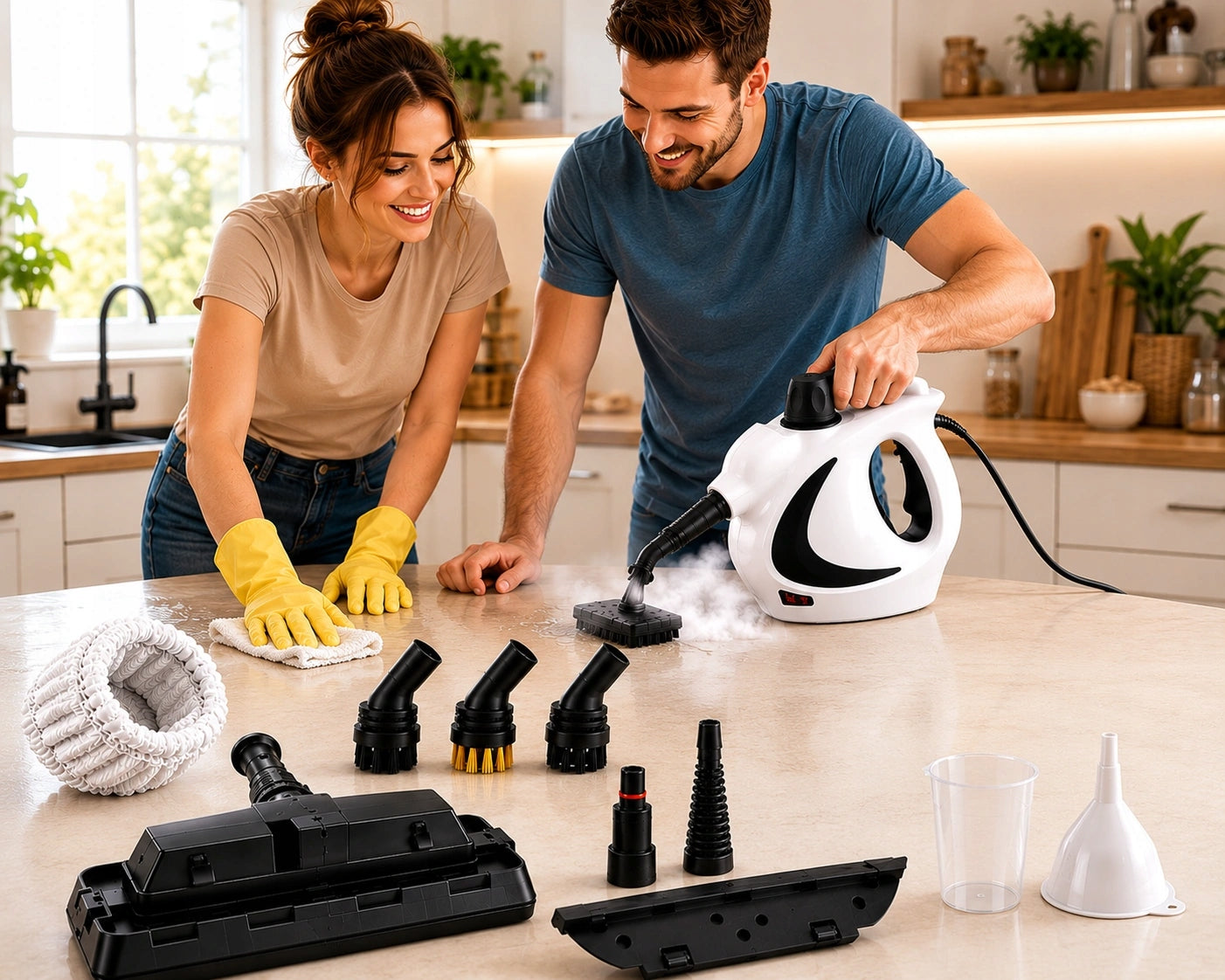 POWERFUL STEAM CLEANER 1050W 3 BAR + 9 TIPS XXL STEAM CLEANER STEAM MOP Power 1050 W