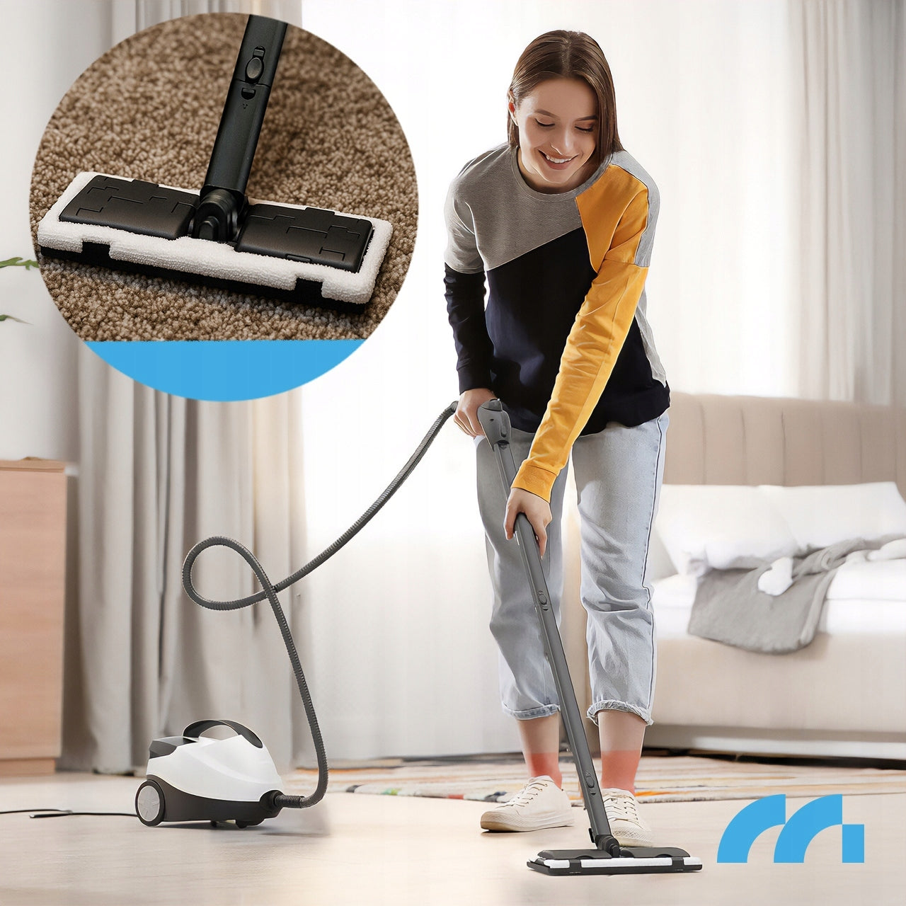 POWERFUL STEAM CLEANER LARGE SET AKCESORIA 2000W Model MYJKA SILBER PRO