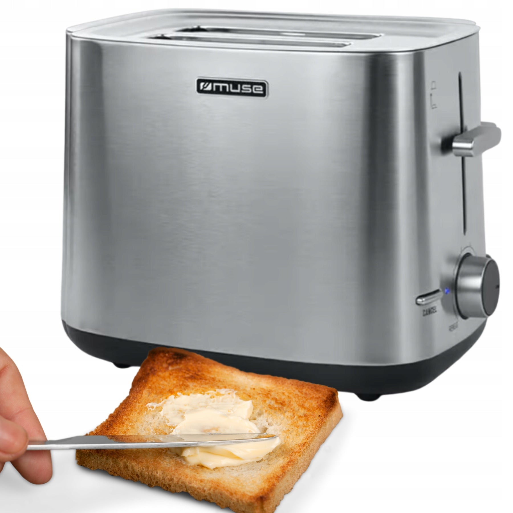 POWERFUL TOASTER 1000W 6 temperature settings STAINLESS STEEL MUSE MS-115BS