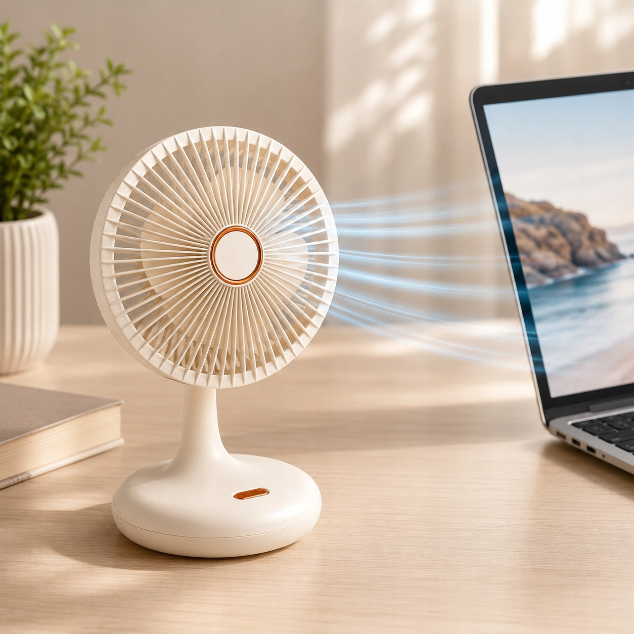 POWERFUL USB DESKTOP FAN RECHARGEABLE QUIET 3 MODES ANGLE ADJUSTMENT Brand no brand