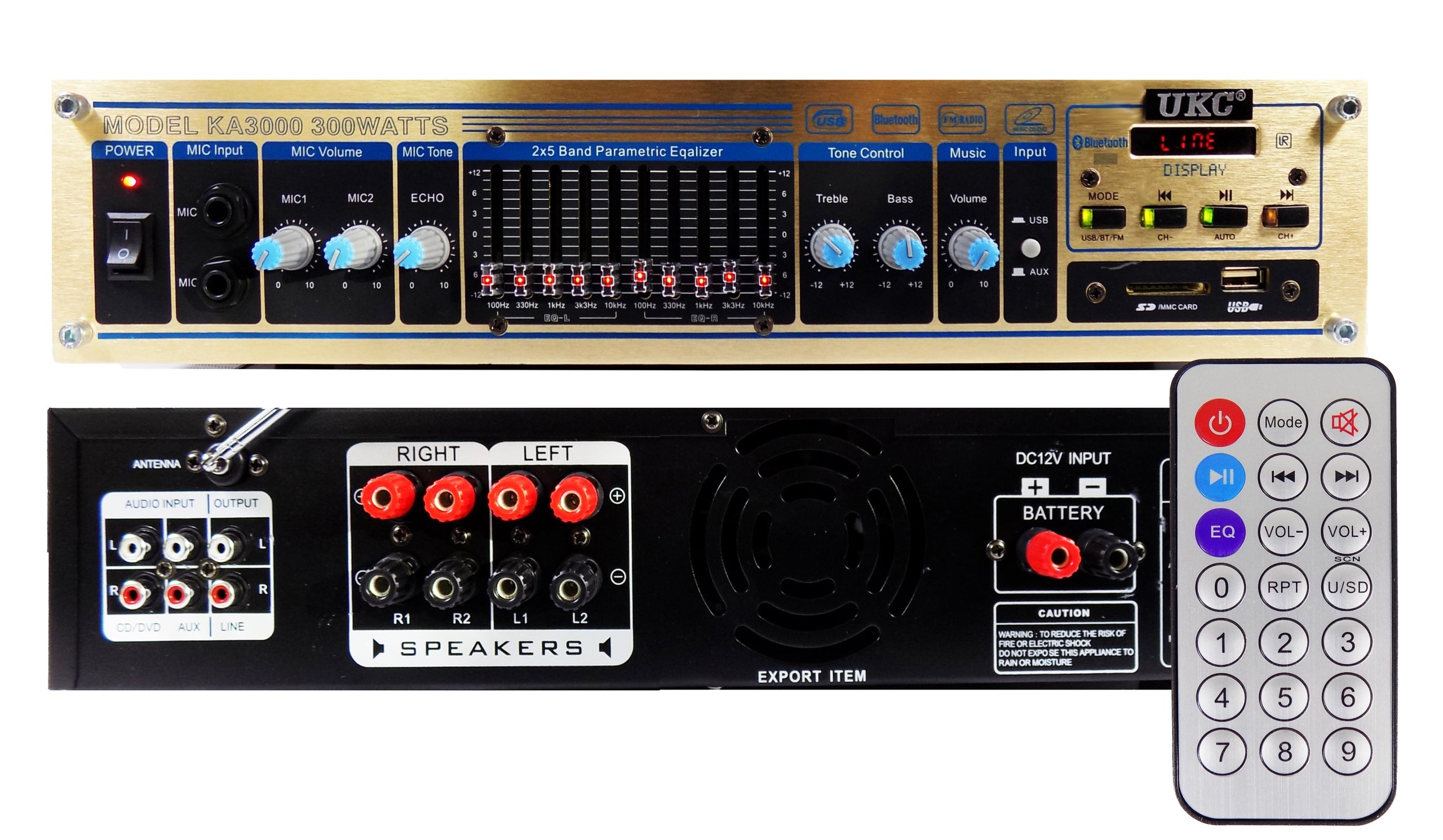 POWERFUL USB SD FM BLUETOOTH AMPLIFIER FOR EQUALIZER SPEAKERS SOLID 4K