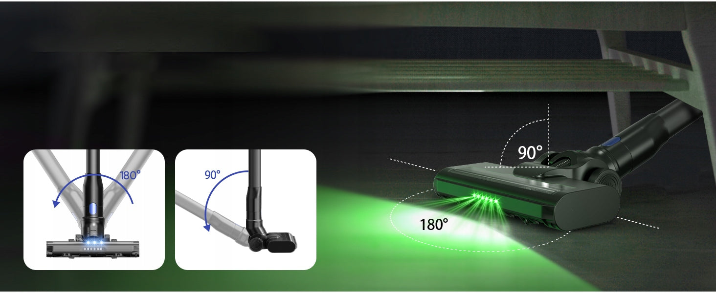 POWERFUL VACUUM CLEANER Vertical Wireless LED Lamp POWER 20000PA turbo brush Dominant color black