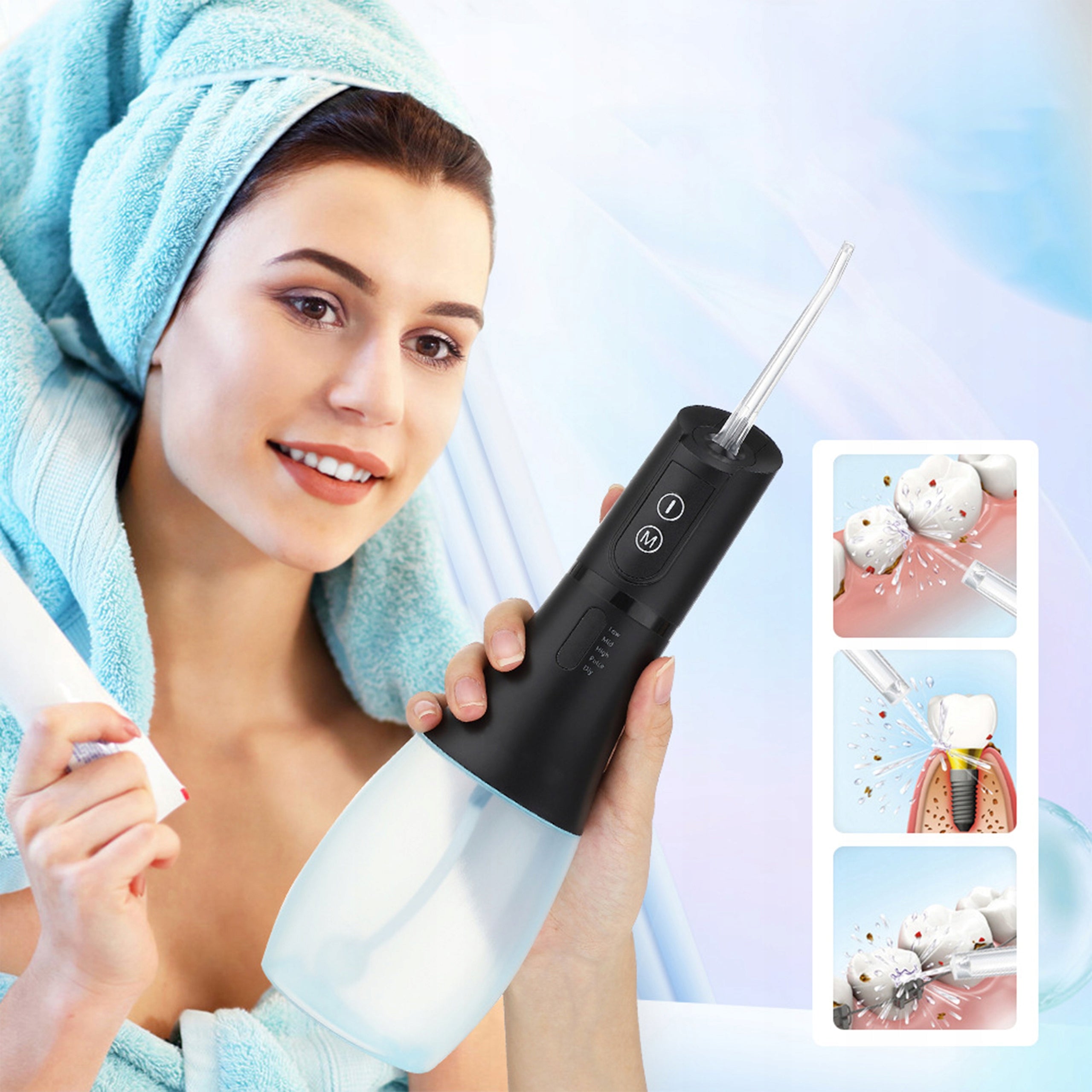 POWERFUL WIRELESS DENTAL IRRIGATOR 5 MODES 400ML + CASE EAN (GTIN) 5900804154945