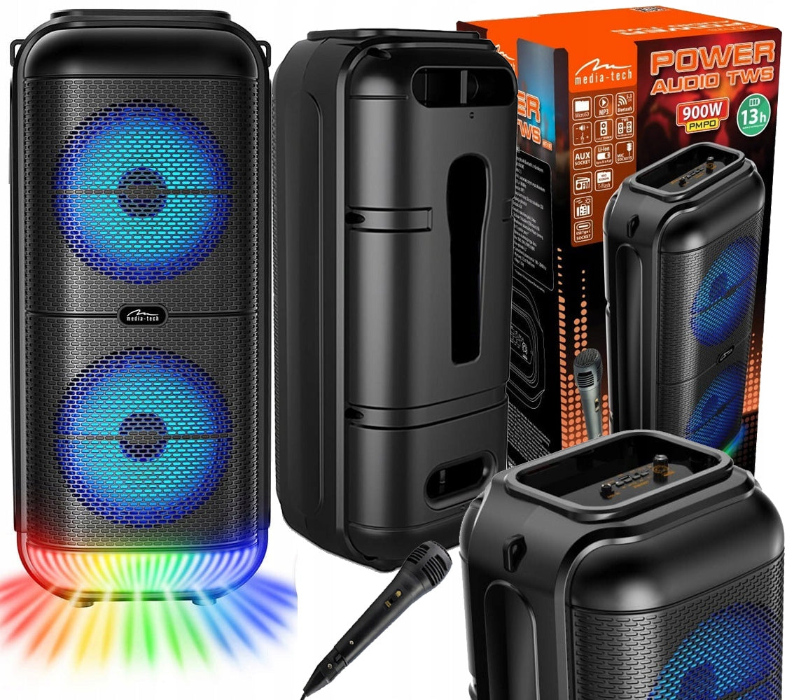 POWERFUL WIRELESS SPEAKER PORTABLE BLUETOOTH SPEAKER + KARAOKE 900WATT