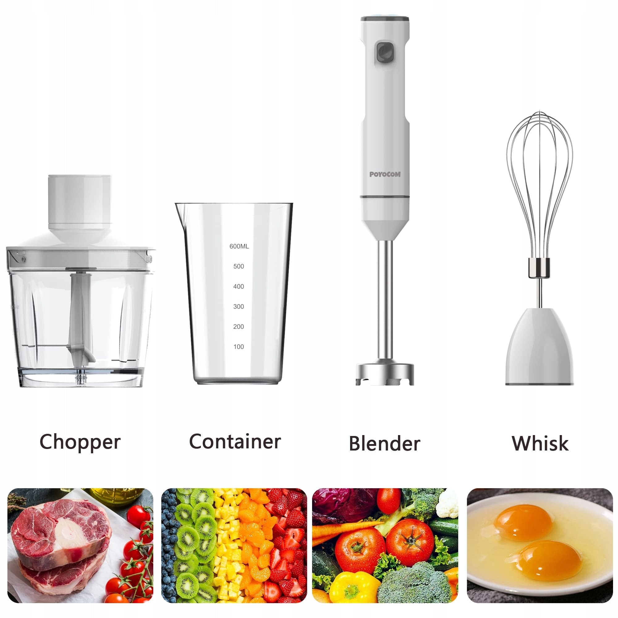 POYOCOM Wireless Hand Blender With Rechargeable Battery For Smoothie And Soups Brand no brand