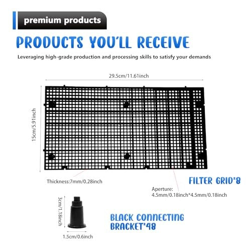 PP MESH GRIDS FOR AQUARIUM - 8 PIECES - DIVIDER - INSULATING - FILTER STEEL Manufacturer code SWC5908151367964
