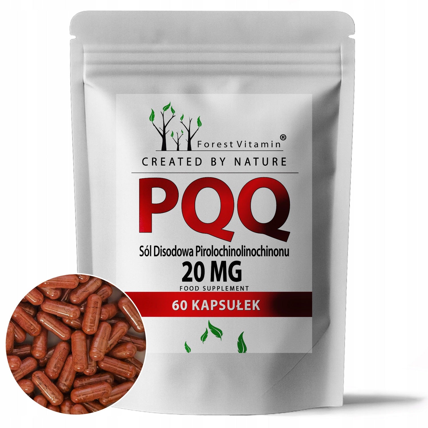 PQQ 20 MG 60 CAPSULES PYRROLOQUINOLINEQUINONE DISODIUM SALT VEGAN HPMC PREMIUM