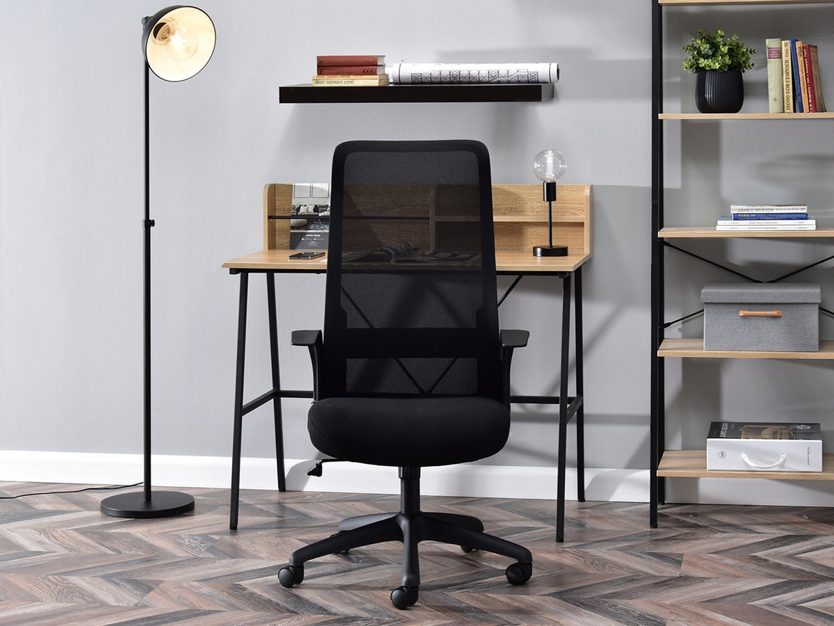 PRACTICAL OFFICE CHAIR IN BLACK MESH FABRIC WITH WERNER ARMRESTS Manufacturer code 5907698655886