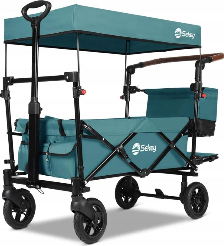 PRAM UP TO 150 KG | FOR 2 CHILDREN CANOPY FOLDING GREEN / MINT