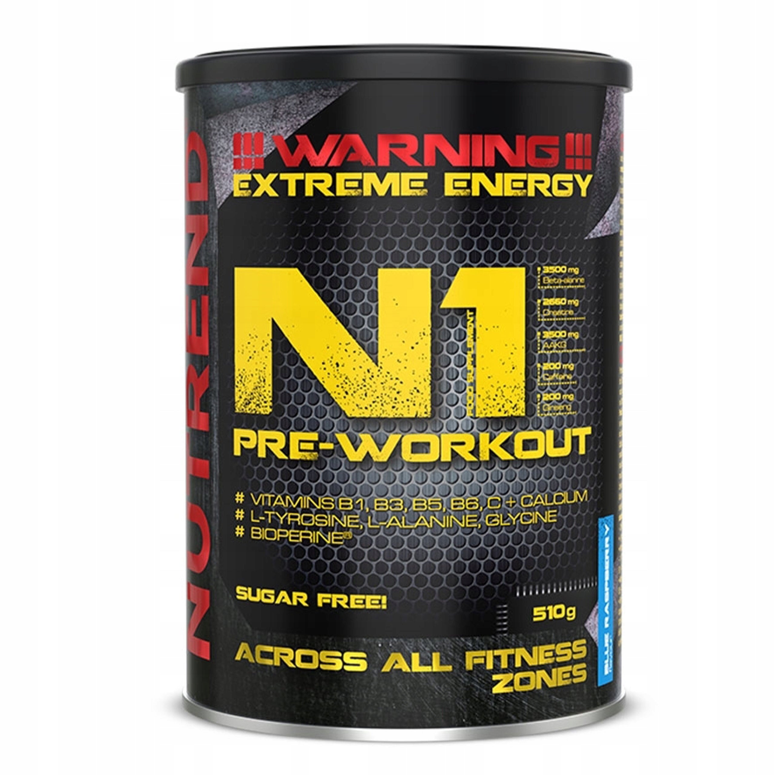 PRE WORKOUT CREATINE BETA ALANINE ARGININE CITRULLINE N1 510g NUTREND