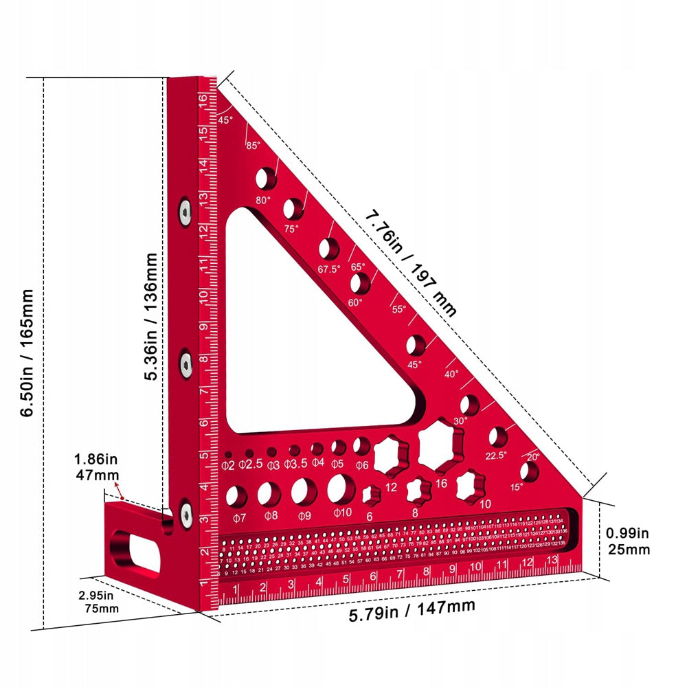 PRECISION ALUMINIUM JOINERY ANGLE FOR WOOD MEASUREMENT AND MARKING Brand Bedee