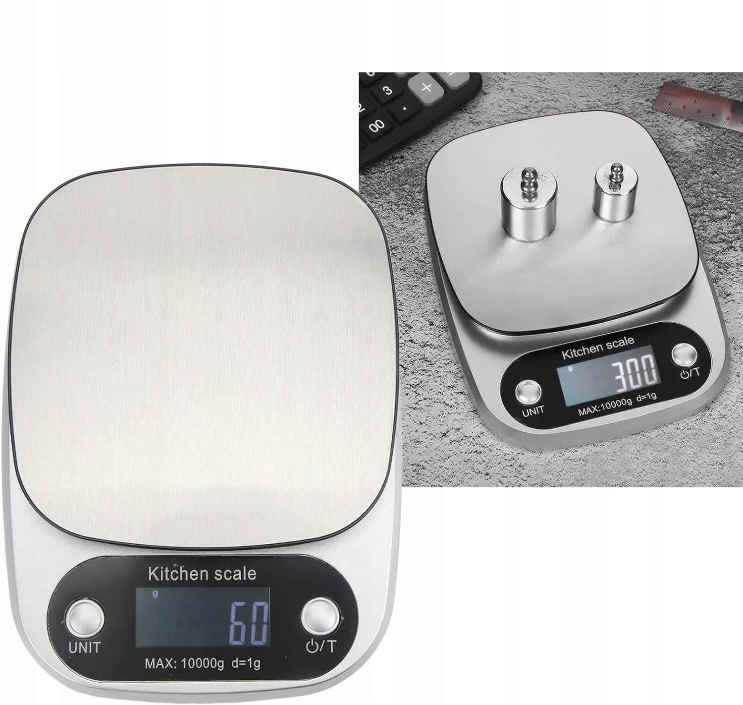 PRECISION KITCHEN SCALE 5000g/0,1g LCD DISPLAY JEWELERY Dominant color silver/gray