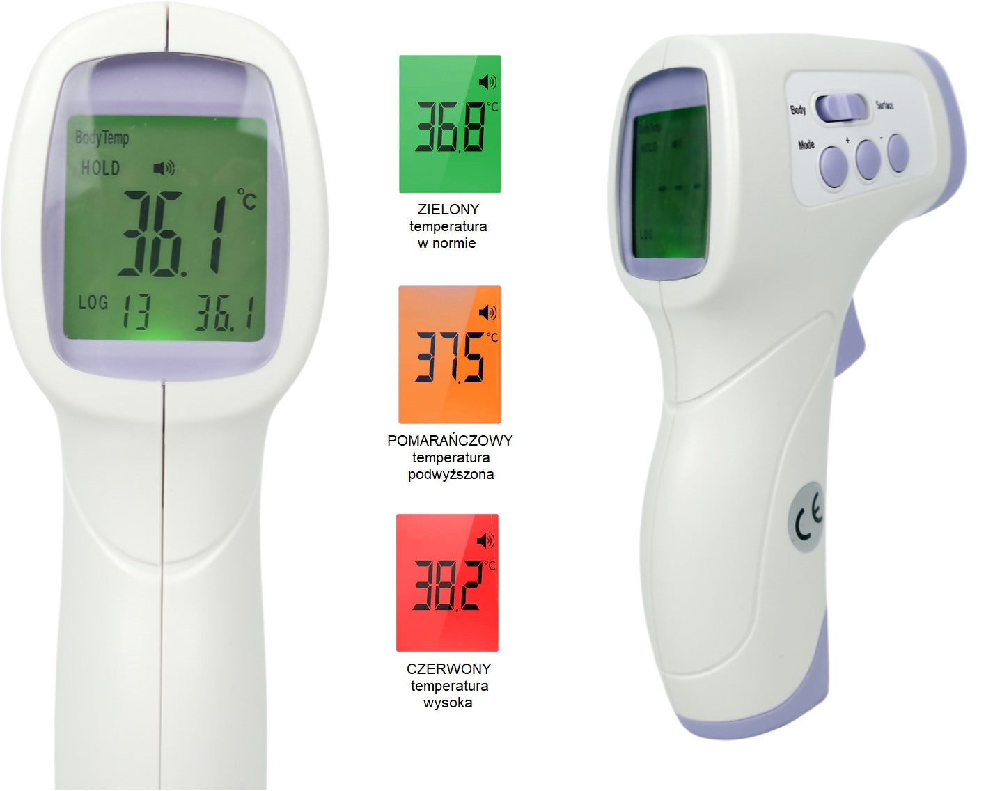 PRECISION NON-CONTACT THERMOMETER INFRARED BONUS Power supply battery