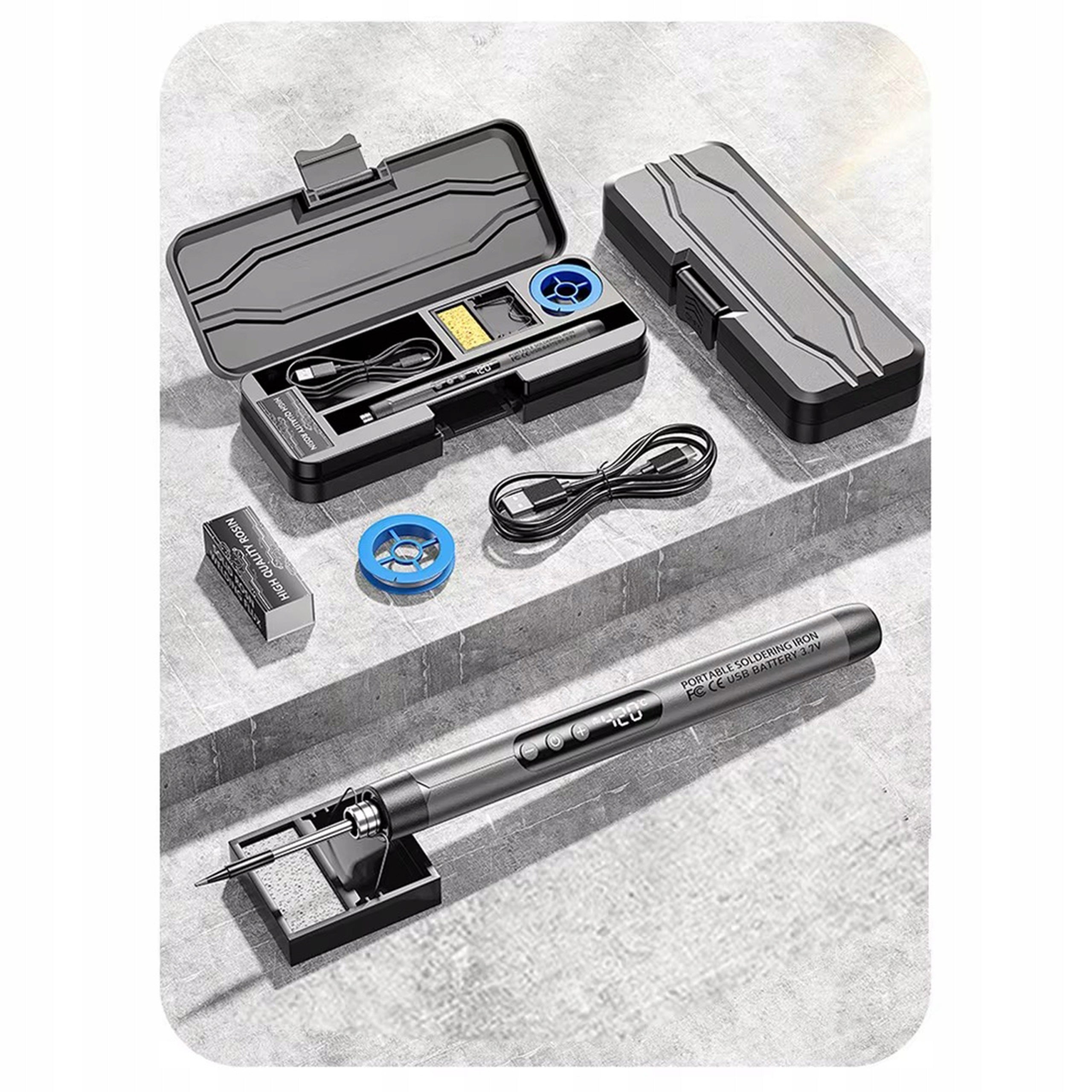 PRECISION SOLDERING IRON WITH WIRELESS CORDLESS FLASK DISPLAY Packaging status original