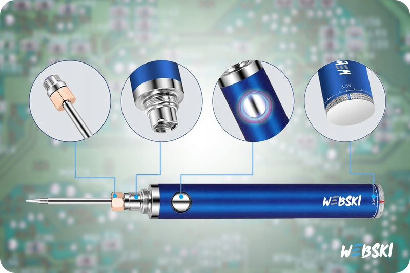 PRECISION WIRELESS USB SOLDERING IRON WITH RECHARGEABLE PORTABLE BATTERY Kind heater (resistance)