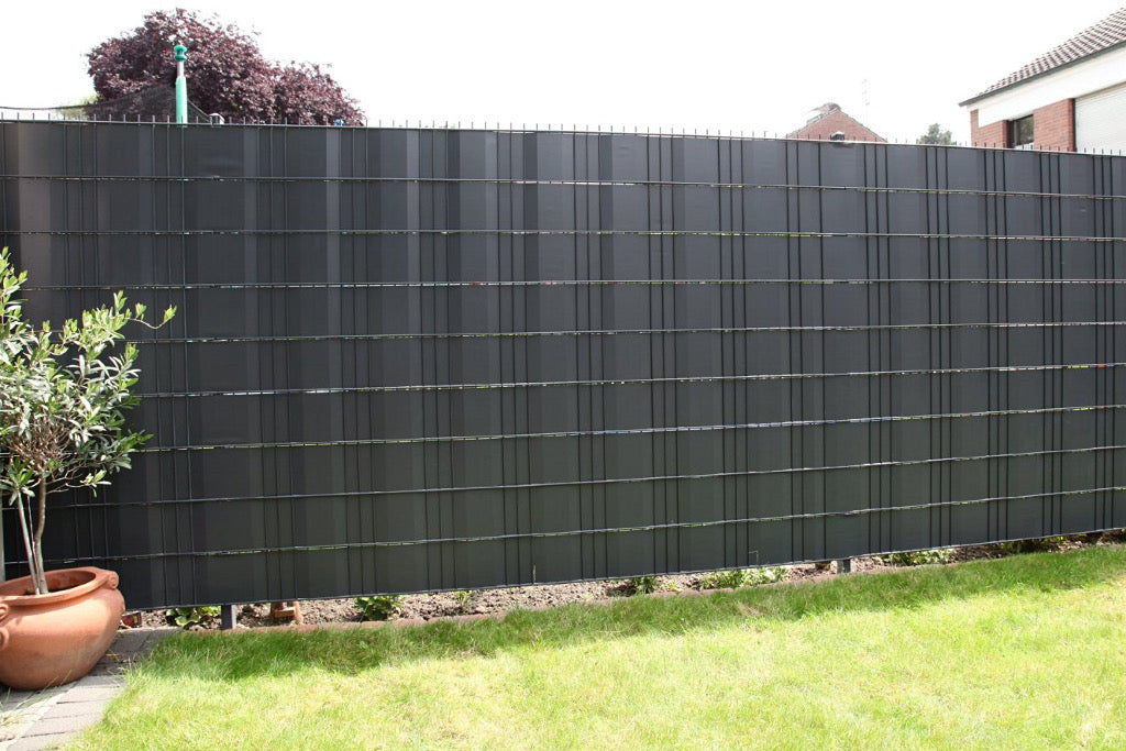 PREMIUM FENCE TAPE 1200g ANTHRACITE FOR PANEL FENCE 19cmx26m Kind fencing tape