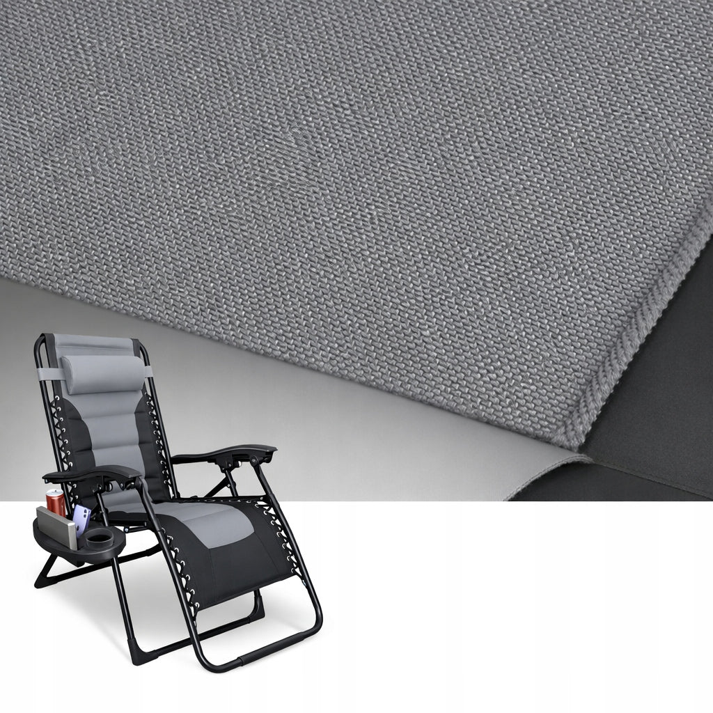 PREMIUM Folding GARDEN LOUNGER WITH FILLING AND BEACH CUSHION + TABLE Frame material metal