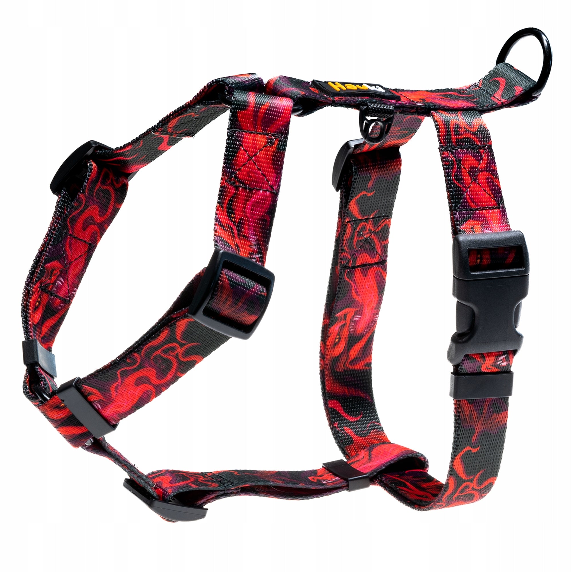 PREMIUM HARNESS FOR A LARGE DOG. DRAGON PATTERN. ADDRESS CARD HOOK FREEBIE! SIZE. M