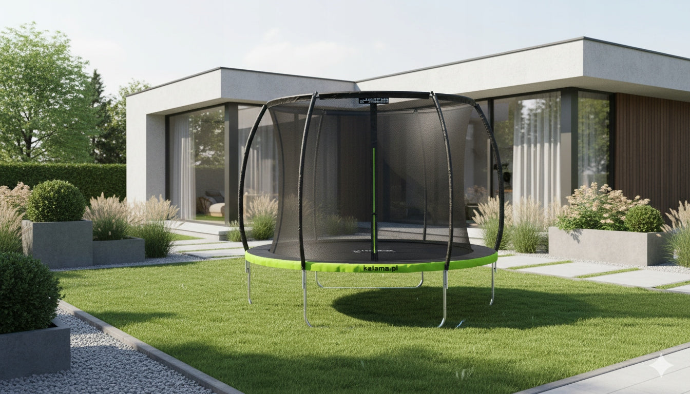 PREMIUM HOME GARDEN TRAMPOLINE FOR KIDS REINFORCED STABLE 8FT-244CM Manufacturer code JUST FUN 8FT-244CM PREMIUM BLACK
