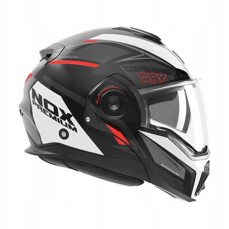 PREMIUM JAW HELMET NOX NP999 SPINNER ARK BLACK WHITE RED S Size S