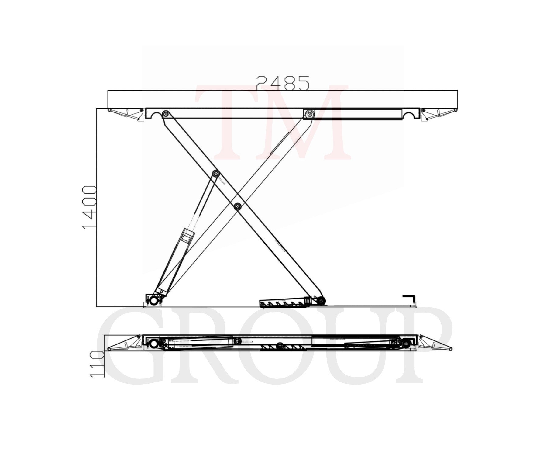 PREMIUM MOBILE CAR SCISSOR LIFT HIGH 3,5 TONS 1,4M 230V Manufacturer code VL3500-230