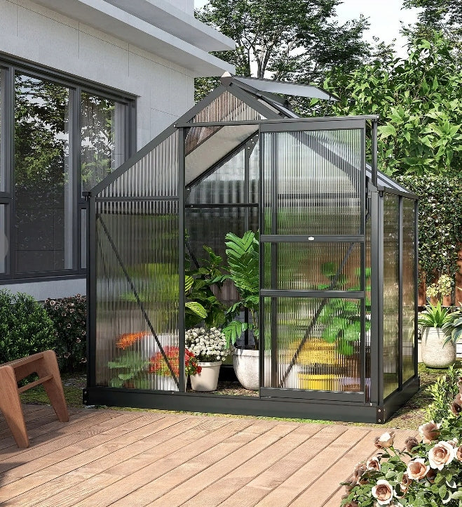 PREMIUM QUALITY POLYCARBONATE GREENHOUSE MADE OF POLYCARBONATE ANTHRACITE + FREEBIE Packaging status original