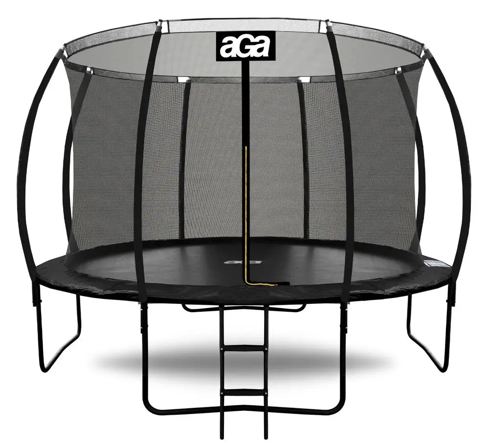 PREMIUM TRAMPOLINE EXCLUSIVE 430 CM 14 FT AGA BLACK MAX SAFETY HIT