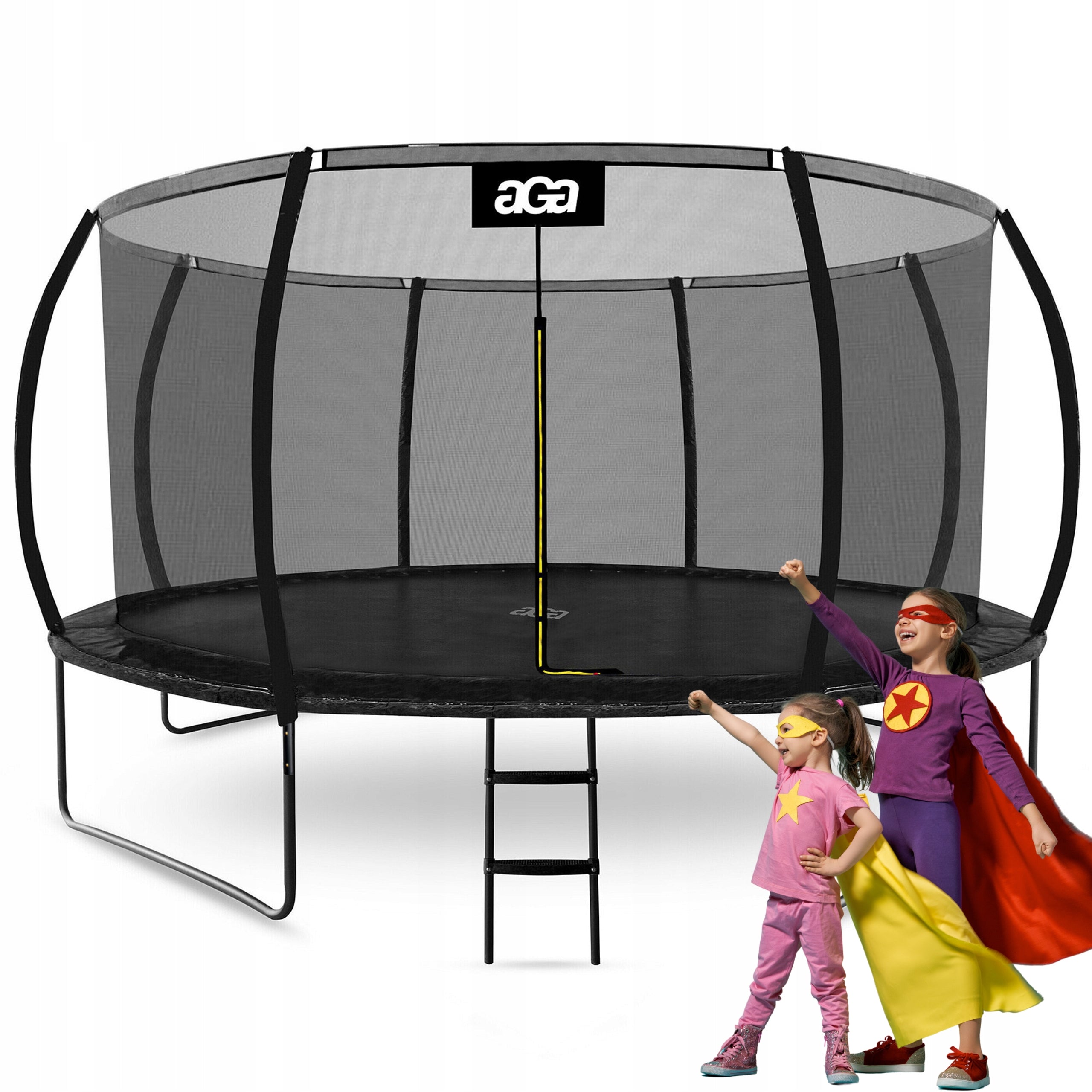 PREMIUM Trampoline EXCLUSIVE 430 cm 14 ft Aga Black MAX Safety HIT