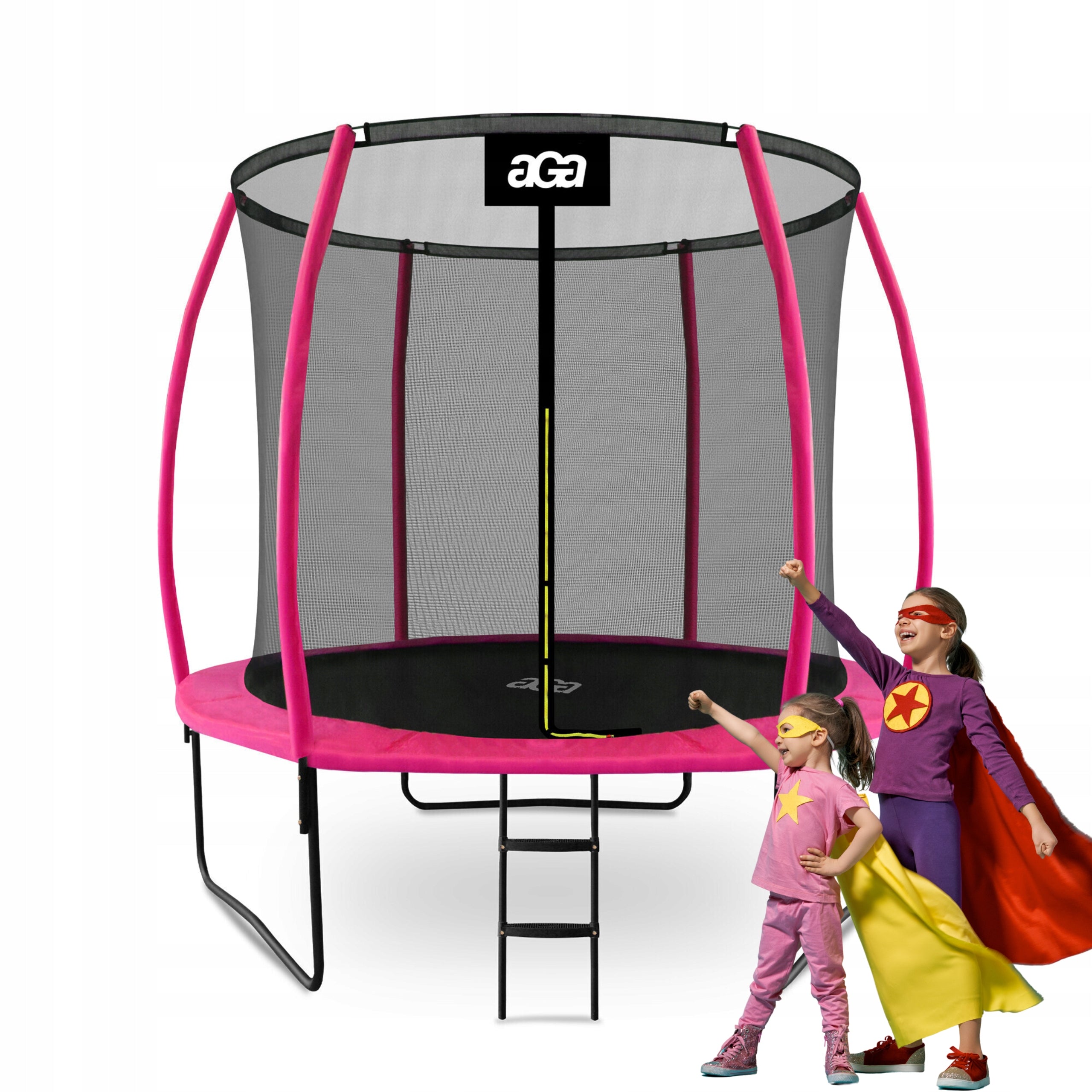 PREMIUM Trampoline SPORT EXCLUSIVE 250 cm 8 ft Aga Pink STRONG Safe