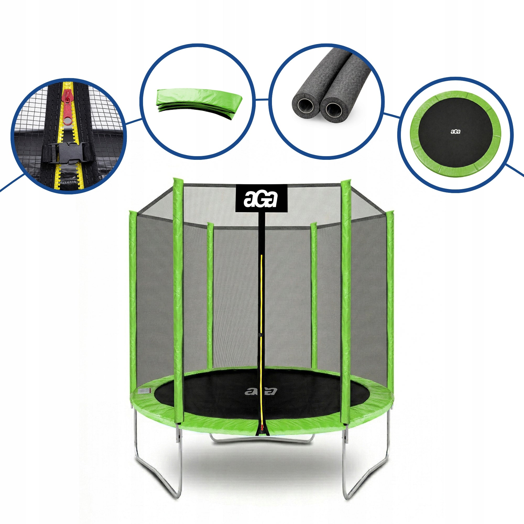 PREMIUM Trampoline SPORT TOP 180 cm 6 ft. Aga Green LG STRONG Safe Kind with net