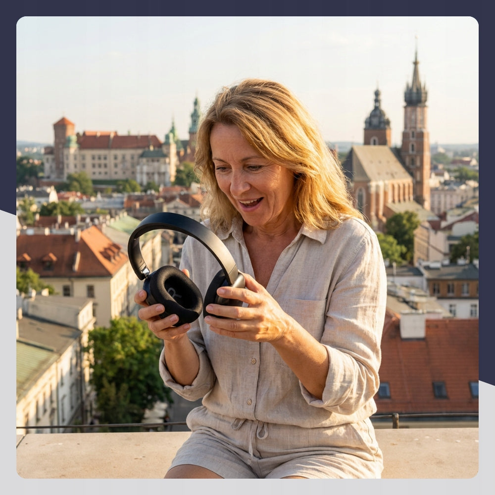 PREMIUM WIRELESS HEADPHONES | BLUETOOTH 5.4 ON-EAR HEADPHONES WITH MICROPHONE AND AUX Packaging status original