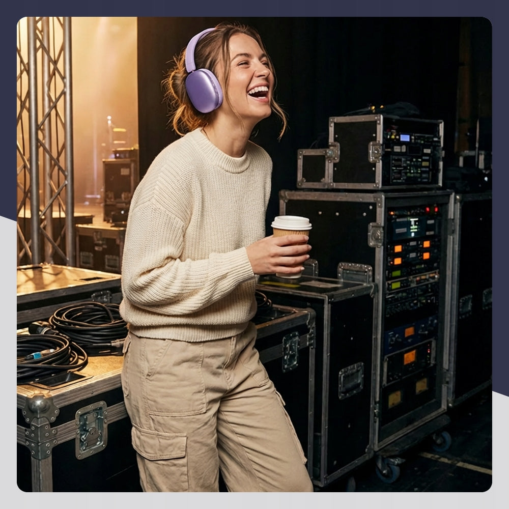 PREMIUM WIRELESS HEADPHONES | BLUETOOTH 5.4 ON-EAR HEADPHONES WITH MICROPHONE AND AUX Packaging status original
