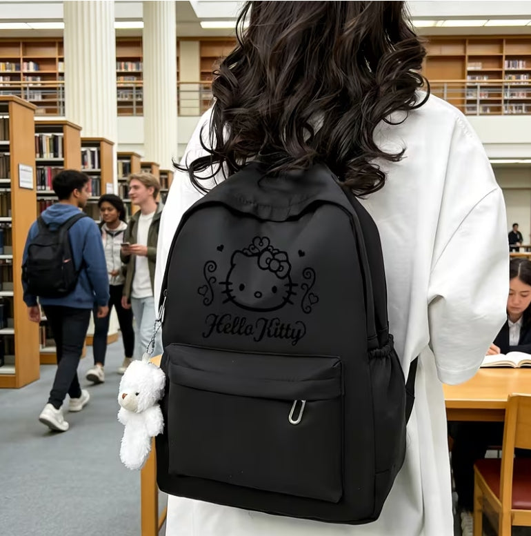 PRESCHOOL BACKPACK HELLO KITTY WITH TEDDY BEAR BLACK WOMEN 40CM, 12L Manufacturer code 0798SV0798EU