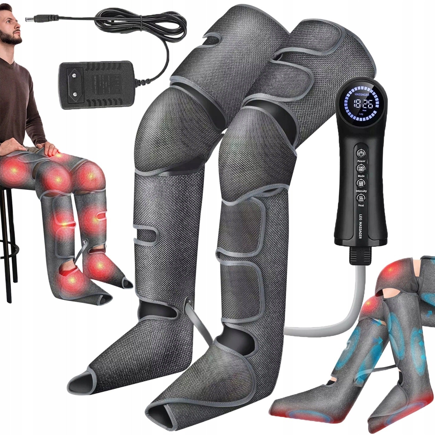 PRESOTHERAPY DRAINAGE LYMPHATIC MASSAGER BODY ARMS LEGS MASSAGE 360° SET