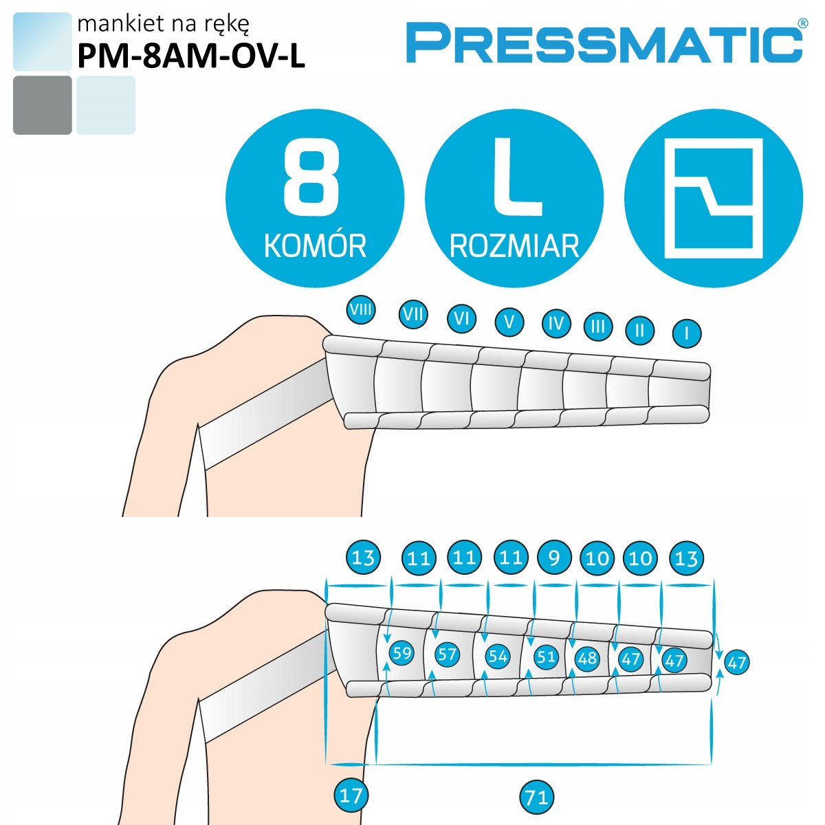 PRESSMATIC PM-8000D WITH WRIST CUFF IN SIZE L Medical device yes