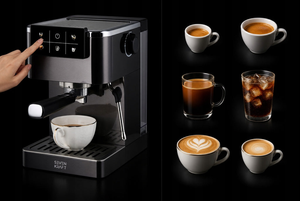 PRESSURE COFFEE MAKER WITH FROTHER AUTOMATIC FLASK 20 BAR Packaging status original