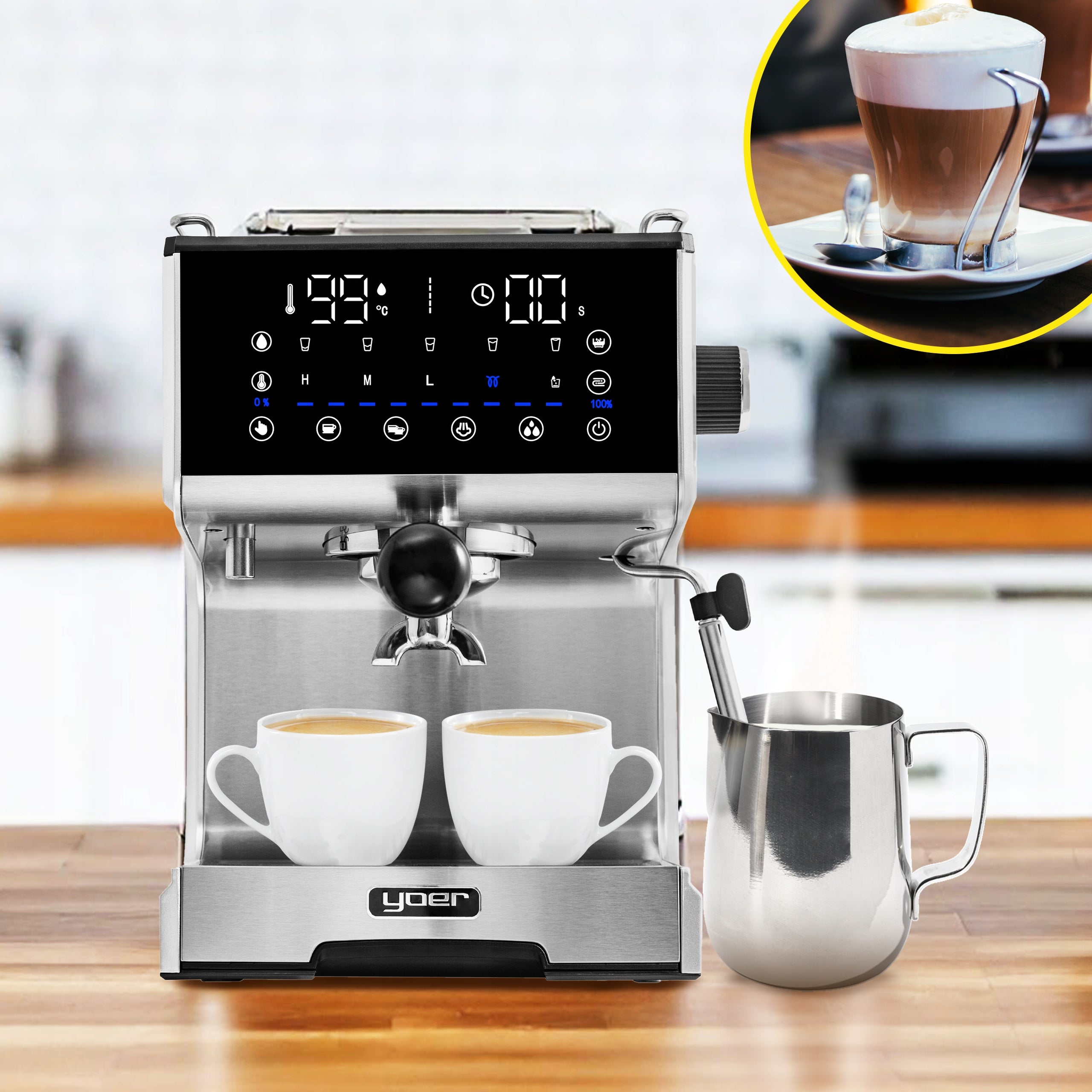 PRESSURE FLASK EXPRESS 20BAR 1350W AUTOMATIC 6 PROGRAM THERMOBLOCK Manufacturer code EKSPRES KOLBOWY CIŚNIENIOWY