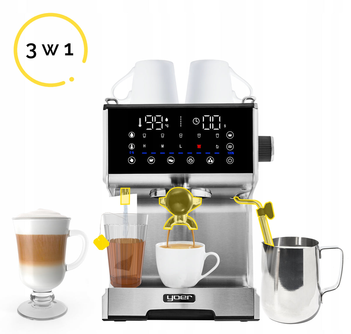 PRESSURE FLASK EXPRESS 20BAR 1350W AUTOMATIC 6 PROGRAM THERMOBLOCK Packaging status original