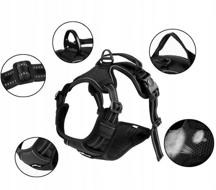 PRESSURE-FREE GUARD HARNESS FOR BIG DOG DOGA STRONG SOFT SIZE L Type harness with handle