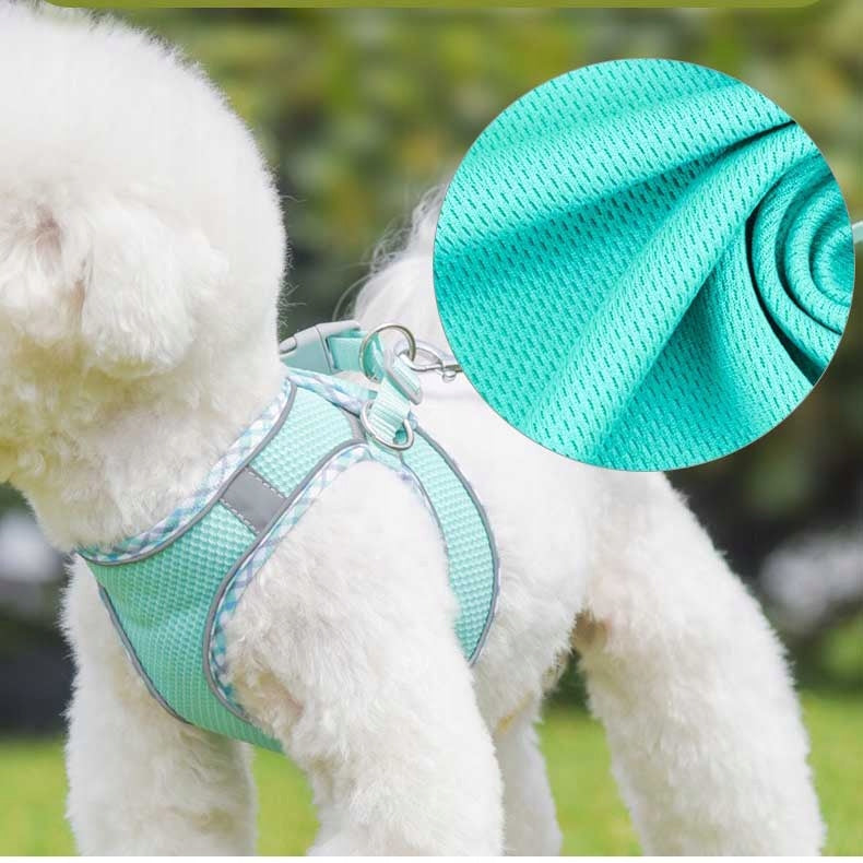 PRESSURE-FREE HARNESS for SMALL DOG Vest + LEASH green S Brand Zgeer