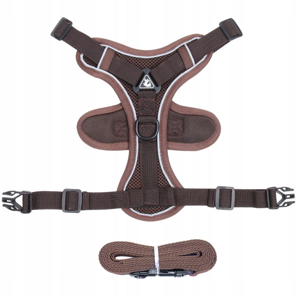 PRESSURE-FREE WALKING HARNESS ADJUSTABLE GUARD TYPE FOR DOG + LEASH r. M Brand Reverse